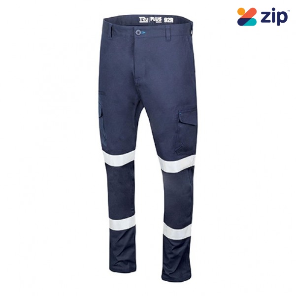 TRU DT1170T Midweight Cotton Stretch Cargo Trousers with Biomotion Reflective Tape - Navy